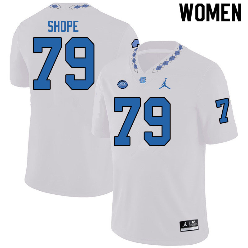 Jordan Brand Women #79 Hunter Shope North Carolina Tar Heels College Football Jerseys Sale-White